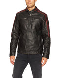 X-Ray Men's Slim Fit Faux Leather Racer Jacket, Black, X-Large