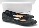 Madden Girl Women's ILLUSIVE Slip On Flats w/Cut Outs, Black, 8 M - New In Box
