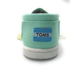 TOMS Tiny Kid's Classic Canvas Closed Toe Slip On Shoes, Mint Green, Size 10 US