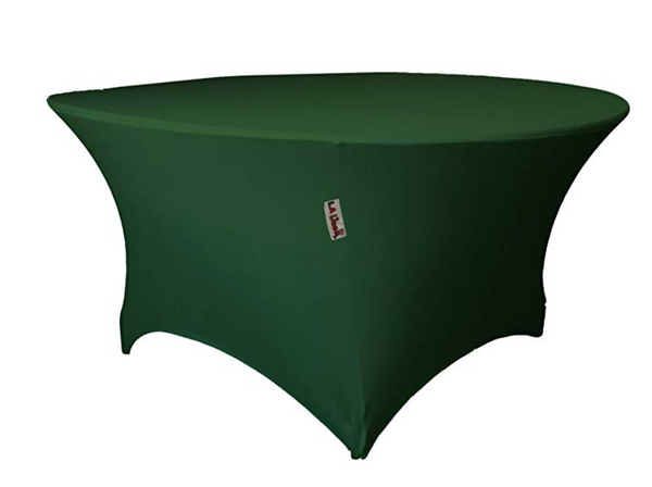 LA Linen Round Spandex Tablecloth 72" x 30" High, Green Hunter