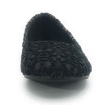 Sarah Jayne Girl's Scoly Ballet Flat Black Glitter 12 Little Kid US