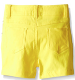 Dream Star Girls' Little Super Stretch Twill Short with Sequin Piecing,Yellow 6