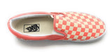 Vans Classic Slip On Canvas Sneakers Coral/White Checker Chex Mens 10 Women 11.5