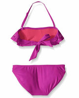 Jessica Simpson Big Girls' Two Piece Ruffle Bikini, Purple, 14