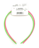 Scunci Girl's Thin Plastic Headband, Green Pink, 2 Count