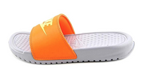 Nike Kid's Benassi Just Do It Slide Sandals, Orange/Gray, Kid's 4Y US