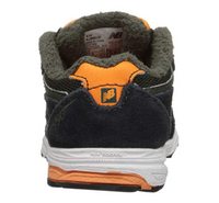 New Balance KJ990I Infant Running Shoe, Black/Dark Green/Orange, 2 XW US Infant