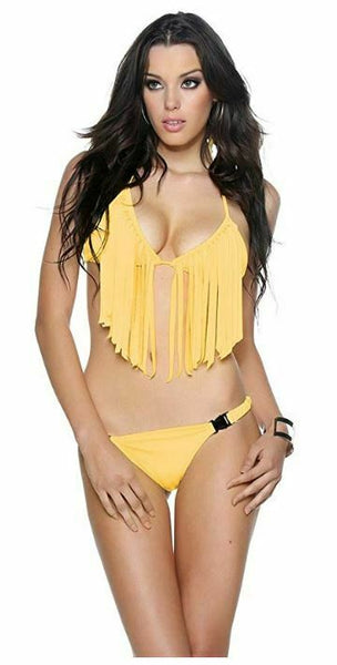 Blvd Collection by Forplay Women's Rincon Beach Triangle Bikini, Yellow, Small