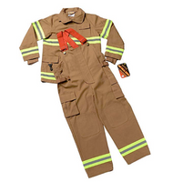 Aeromax Jr. Fire Fighter Bunker Gear Costume Tan Size 12-14