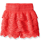 My Michelle Big Girls Crochet Four Tier Short Elastic Waistband, Apricot Small