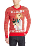 Alex Stevens Men's Ermahgerd Ugly Christmas Sweater, Red, Large