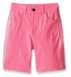 Dream Star Girls' Little Super Stretch Twill Bermuda Short, Neon Pink X-Large
