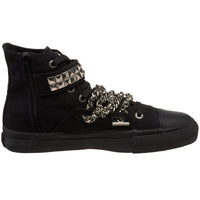 Pleaser Men's Deviant-110 Loafer,Black Canvas,5 M US