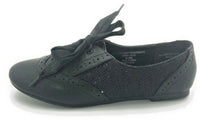 Sarah Jayne Girl's JAZZ Flat Ribbon Lace Up Oxford Shoes Black 6 M US Big Kid