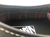 Vans Authentic Leather Skate Shoe Black Outer Plaid Lining 9 Men US / 10.5 Women