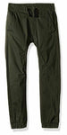 Southpole Little Boys' Basic Solid Stretch Twill Long Jogger Pants, Olive, Med