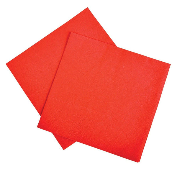 Lot Of 50 Red Beverage Bar Party Paper Napkins - 5"
