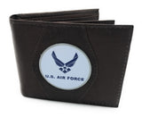 U.S. Air Force Logo Emblem Leather Wallet, Brown, 4" x 3.5"