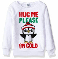 Evy - Big Girl's Hug Me Please Cozy Woobie Pullover Top - White - Size Medium