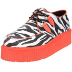 Pleaser Men's V-Creeper 507UV Lace-Up,Red UV/black/White Zebra,4 M US