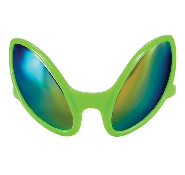 Close Encounter Green Alien Costume Glasses Sunglasses UFO ET Mirrored Bug Eyes