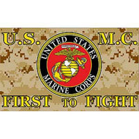 US Marine Corps First to Fight Super Poly Full Sized Flag