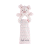 DEMDACO Baby Rattle and Burp Cloth Set, Pink Dog