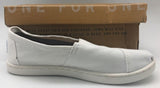 TOMS Kid's Classic Canvas Closed Toe Slip On Shoes, White, Size 2.5 Youth