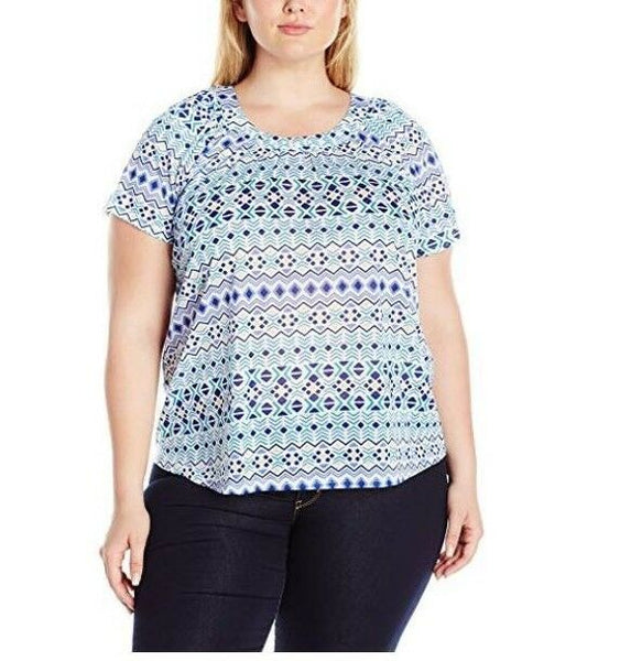 Napa Valley Women's Plus Size Printed Slub Knit Top Size 1X