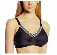 Royce Women's Sadie Wire-Free Nursing Bra, Black/Silver, 32HH