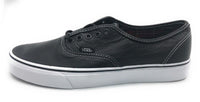 Vans Authentic Leather Skate Shoe Black Outer Plaid Lining 9 Men US / 10.5 Women