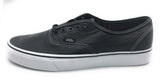 Vans Authentic Leather Skate Shoe Black Outer Plaid Lining 9 Men US / 10.5 Women