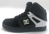 DC Shoes Boys Rebound J High Top Skate Shoe Black White Youth Size 2 M US
