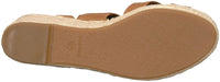Nine West Women's KUSHALA Wedge Sandal, Dark Natural Leather, 9.5 Medium US