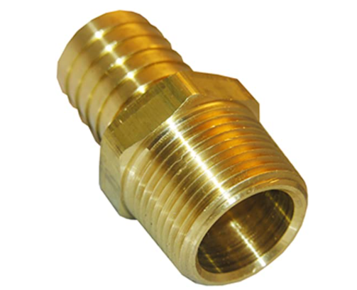 LASCO 17-7711 1/4-Inch Male Pipe Thread by 3/16-Inch Hose Barb Brass Adapter