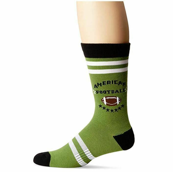 K. Bell Socks Men's Celebrating Americana Crew Socks-Football (Green) Size:6-12