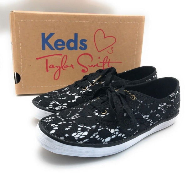 Keds Taylor Swift's Women's Champion Lace Sneaker Shoes, Black, 7.5 M US - NIB