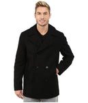 Nautica Men's Button Front Peacoat Black Outerwear