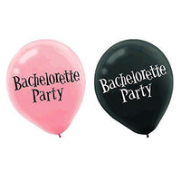 Amscan Bachelorette Printed Latex Balloons Party Supplies (6) Pink & Black