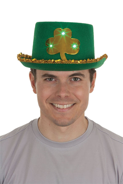 Jacobson Hat Company Men's St. Patrick's Day Light-Up Hat with Shamrock, Gree...