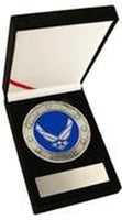 US Air Force Retired 3.5" Medallion in Velvet Display Case
