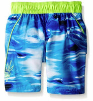 ZeroXposur Little Boys Toddler Aura Wave Swim Trunk, Deep Aqua, 4T