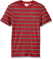 Lacoste Men's Short Sleeve Stripe Cotten/Linen Reg Fit T-Shirt, TH3248, Inten...