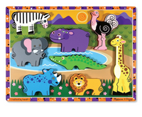 Melissa & Doug Safari Wooden Chunky Puzzle (8 pcs) - Free And Fast Shipping!