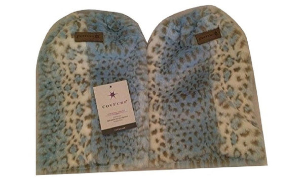 Faux Fur Boot Covers (Blue Leopard)