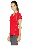 ASICS Women's Upcourt Shorts Sleeve Jersey, Red/White, X-Small