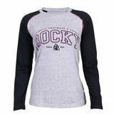Rocky Women's Logo Long-Sleeve Raglan T-Shirt, Black/Grey, X-Large