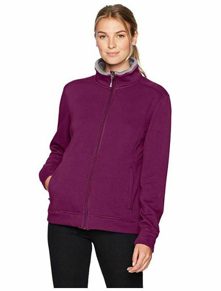 White Sierra Cabin Creek Fleece Zip Front, Dark Purple, Small