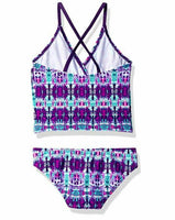 Kanu Surf Little Girls' Sport 2-Piece Tankini Swimsuit, Kayla Purple Tie-Dye, 4