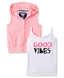 Limited Too Big Girls Knit Top and Vest Set, 3135 Neon Pink, 14/16